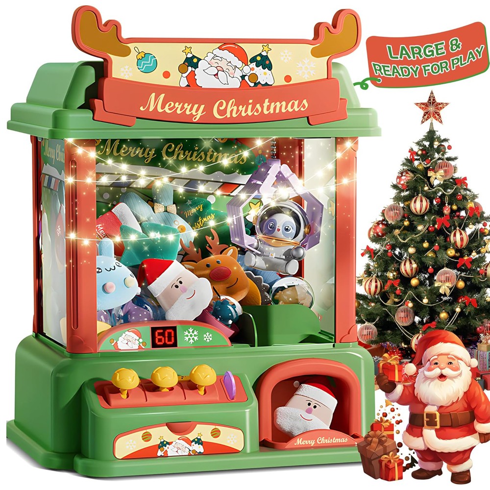 Arcade Toy Vending Machine - 子供のためのクリスマスの爪のマシン,ミニ自動販売機,キャンディーのおもちゃ,アーケードゲーム,光の音,誕生日プレゼント