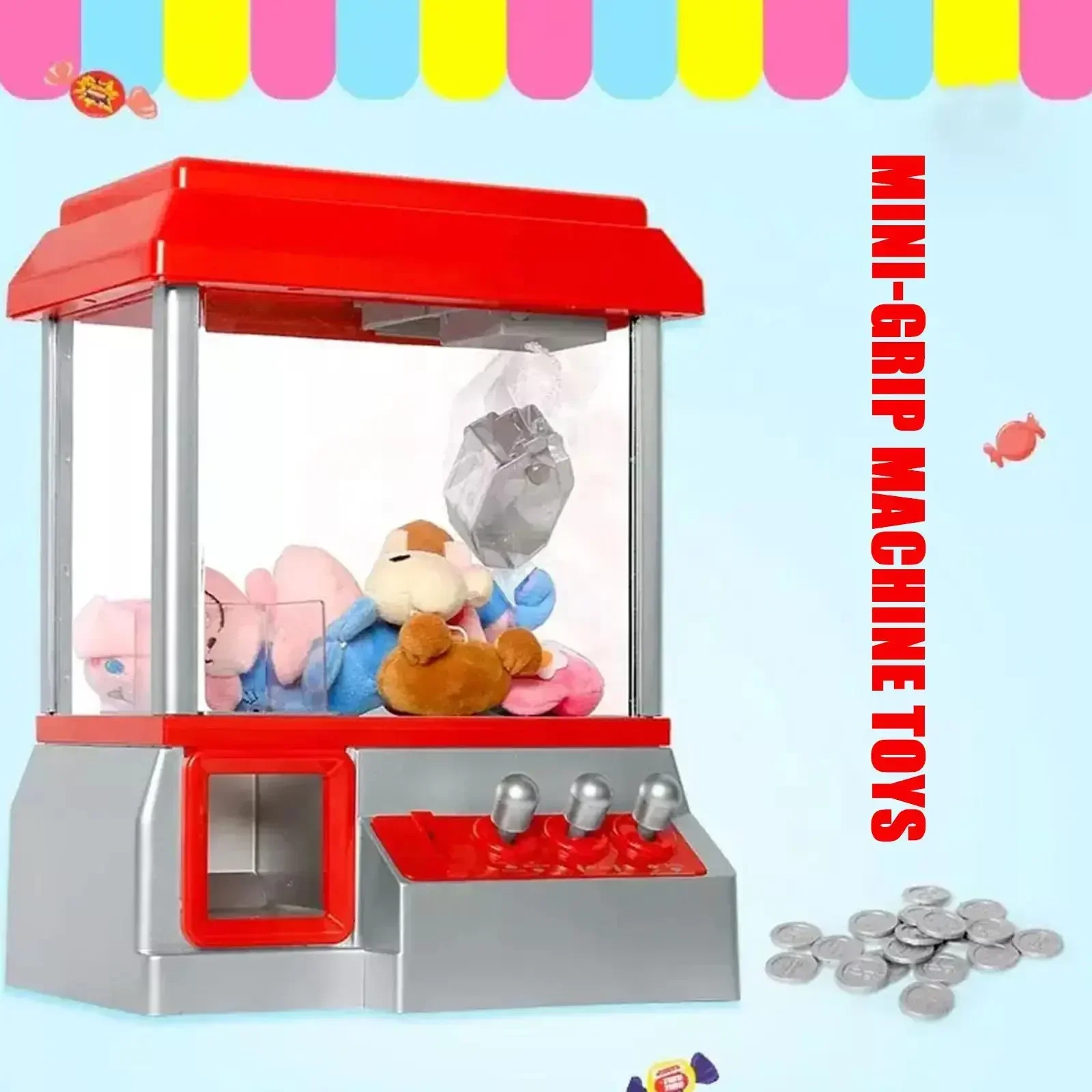 Claw Crane Machine - 子供用コインで実行するミニゲーム DIY 人形爪マシン爪キャッチおもちゃクレーンコインキャンディーマシンミュージカル人形クリスマス G
