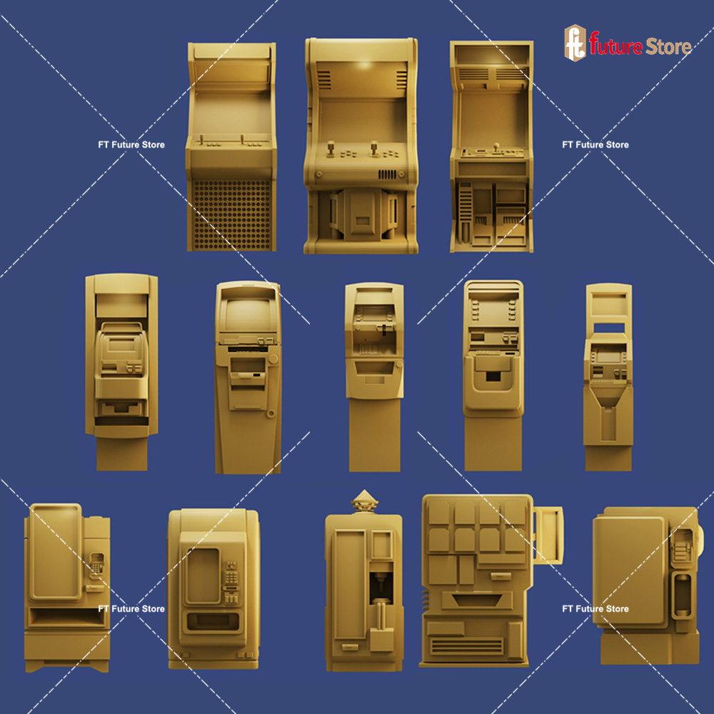 Arcade Toy Vending Machine - 3D プリント 1/64 アーケードゲームセルフサービス ATM 自動販売機ストリートシーンフィギュアジオラマクリエイティブミニ小道具フィギュアモデル工芸品