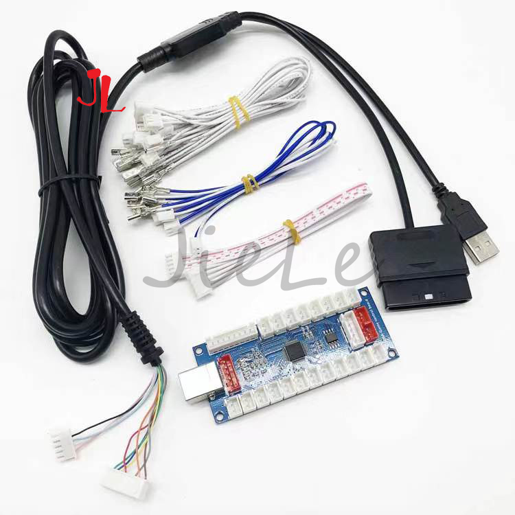 Usb Game Board Jamma - USBからJammaアーケードゲームコントローラー、PCBボード、ゼロディレイエンコーダー、サンワジョイスティック、プッシュボタン、PC-PS2、ps3、xbox 360、4 in 1