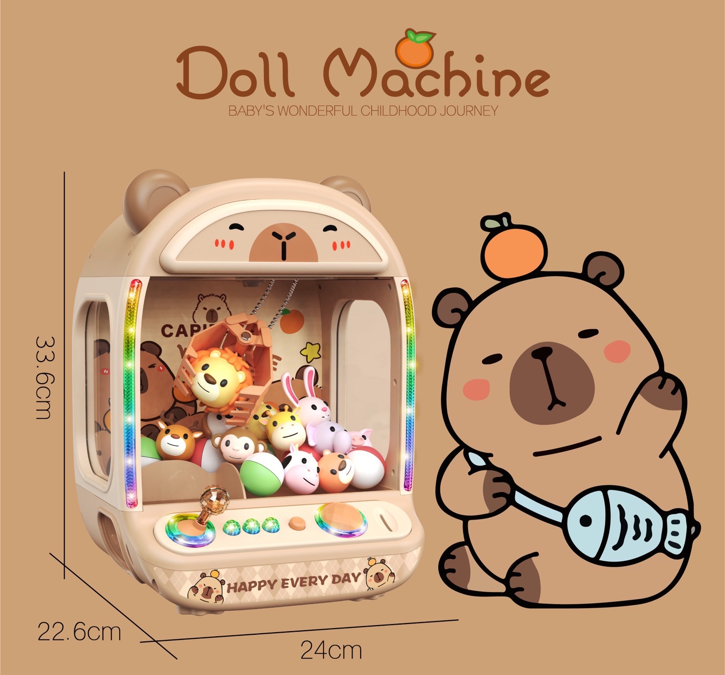 Claw Crane Machine - DIYドールマシン 子供向けコイン式ゲーム ミニクレーンゲーム おもちゃ クレーンマシン 音楽付きドール