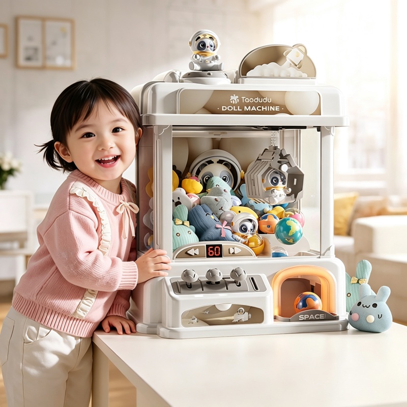 Claw Crane Machine - 子供用ミニクレーンゲーム機、自動コイン式プレイゲーム、アーケードクレーン人形マシン、子供向けおもちゃ、誕生日クリスマスプレゼント